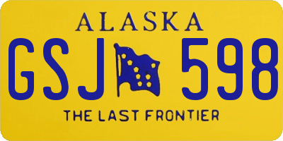 AK license plate GSJ598