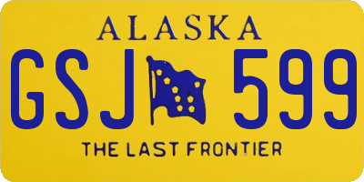 AK license plate GSJ599