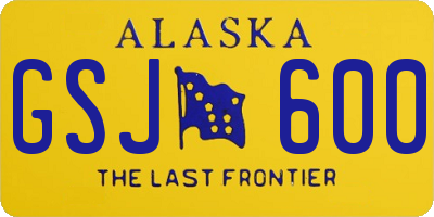 AK license plate GSJ600