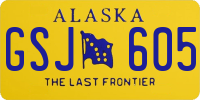 AK license plate GSJ605