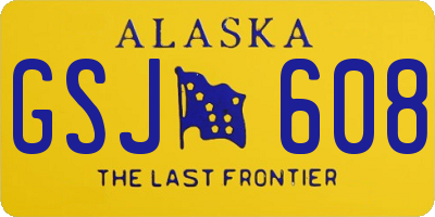 AK license plate GSJ608