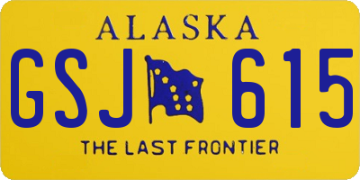 AK license plate GSJ615