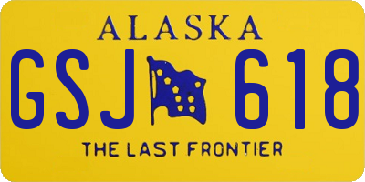 AK license plate GSJ618