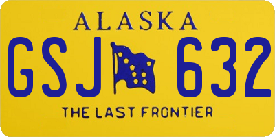 AK license plate GSJ632