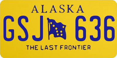 AK license plate GSJ636