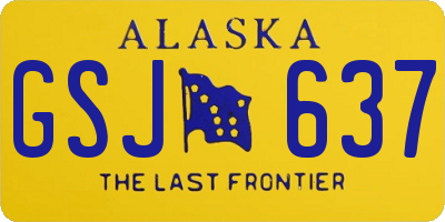 AK license plate GSJ637