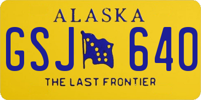 AK license plate GSJ640