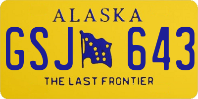 AK license plate GSJ643