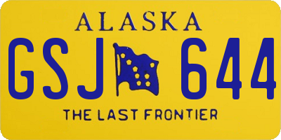 AK license plate GSJ644