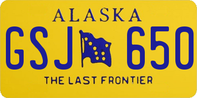 AK license plate GSJ650