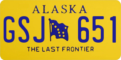 AK license plate GSJ651