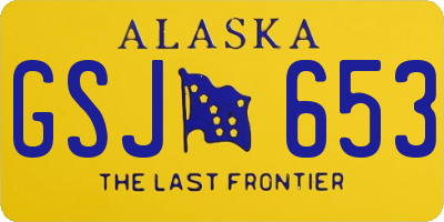 AK license plate GSJ653