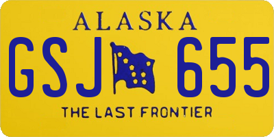 AK license plate GSJ655