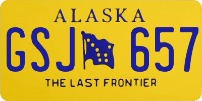 AK license plate GSJ657