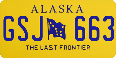 AK license plate GSJ663