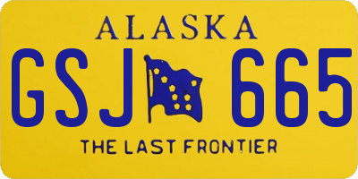 AK license plate GSJ665
