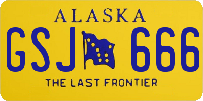 AK license plate GSJ666