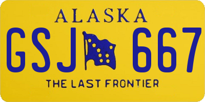 AK license plate GSJ667