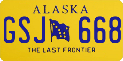 AK license plate GSJ668