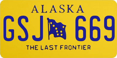 AK license plate GSJ669