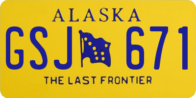 AK license plate GSJ671