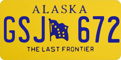 AK license plate GSJ672