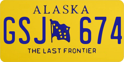 AK license plate GSJ674