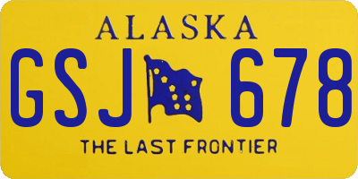 AK license plate GSJ678