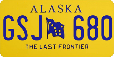 AK license plate GSJ680