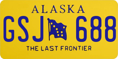 AK license plate GSJ688