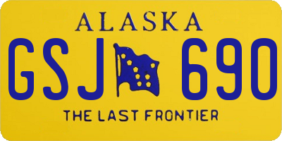 AK license plate GSJ690