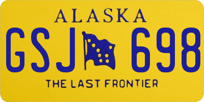 AK license plate GSJ698