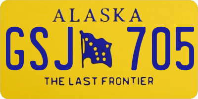 AK license plate GSJ705
