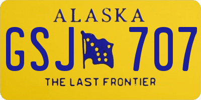 AK license plate GSJ707
