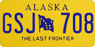 AK license plate GSJ708