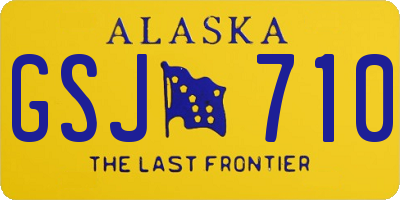 AK license plate GSJ710