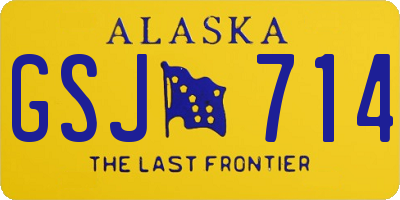 AK license plate GSJ714