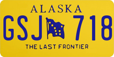 AK license plate GSJ718