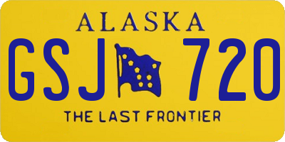 AK license plate GSJ720