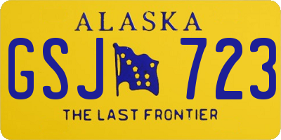 AK license plate GSJ723