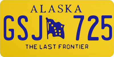 AK license plate GSJ725