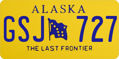 AK license plate GSJ727