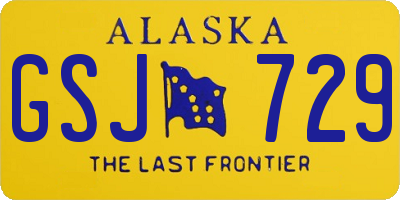 AK license plate GSJ729