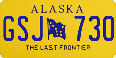 AK license plate GSJ730