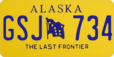 AK license plate GSJ734