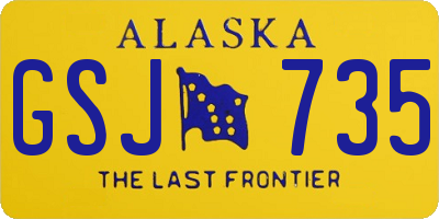 AK license plate GSJ735