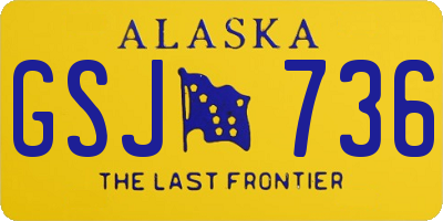 AK license plate GSJ736