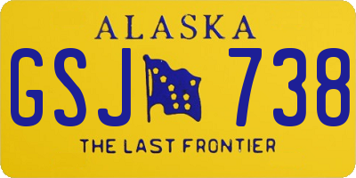 AK license plate GSJ738