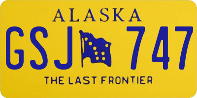 AK license plate GSJ747