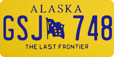 AK license plate GSJ748